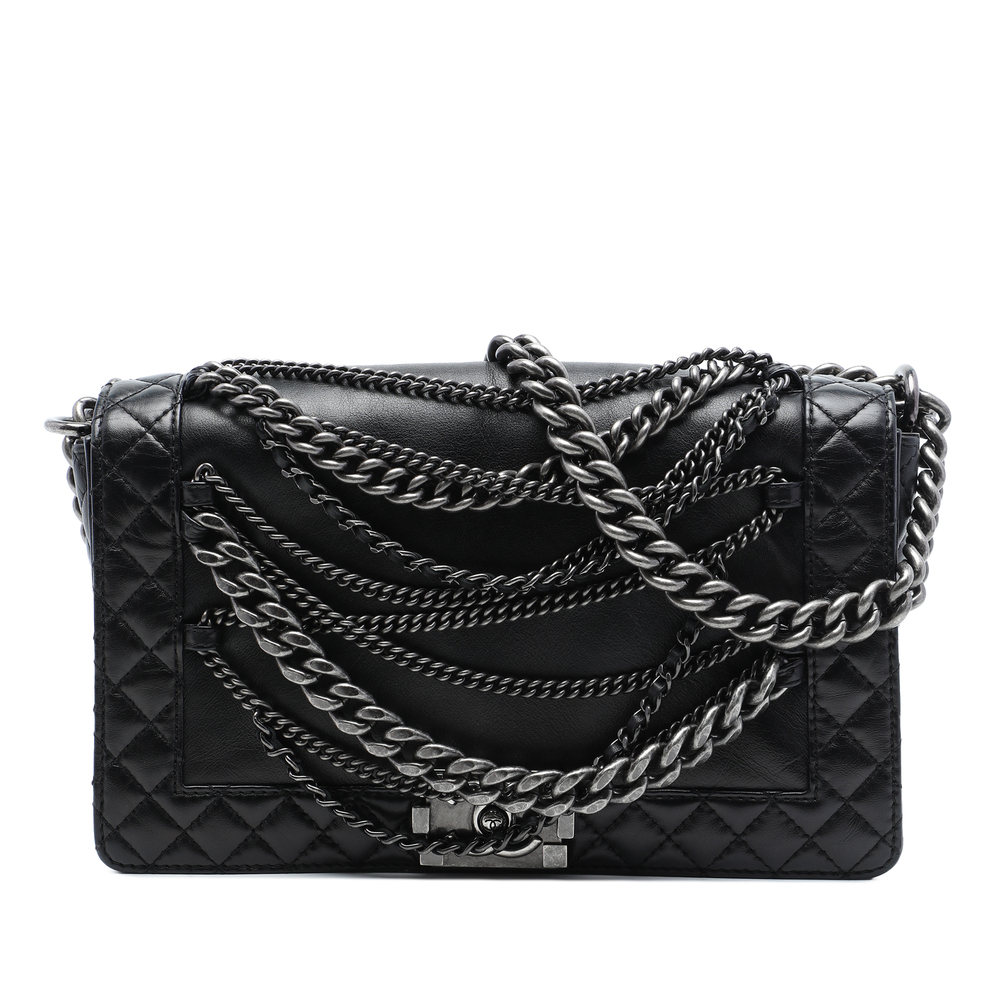 Pre-Loved Chanel Paris Dallas Medium Lambskin Enchained Boy Flap